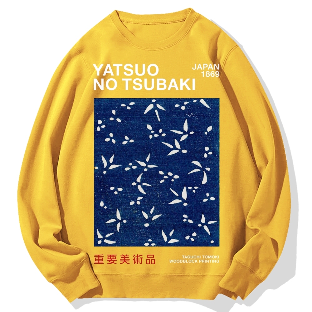 Yatsuo No Tsubaki Japan Art 1869 Cotton Sweatshirt