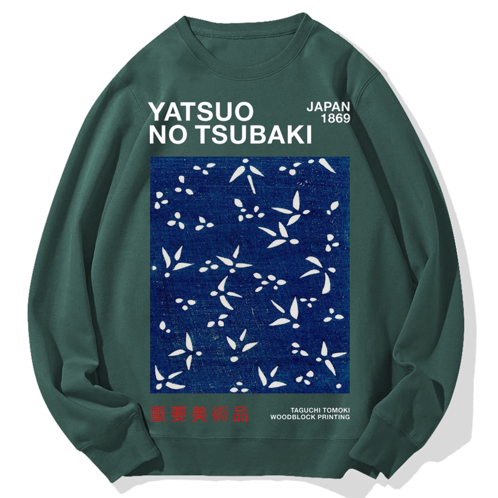 Yatsuo No Tsubaki Japan Art 1869 Cotton Sweatshirt