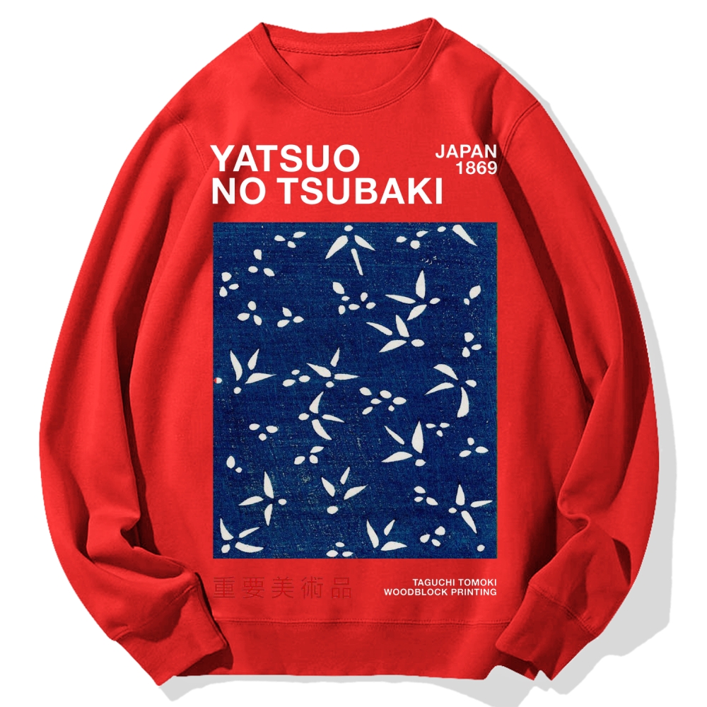 Yatsuo No Tsubaki Japan Art 1869 Cotton Sweatshirt