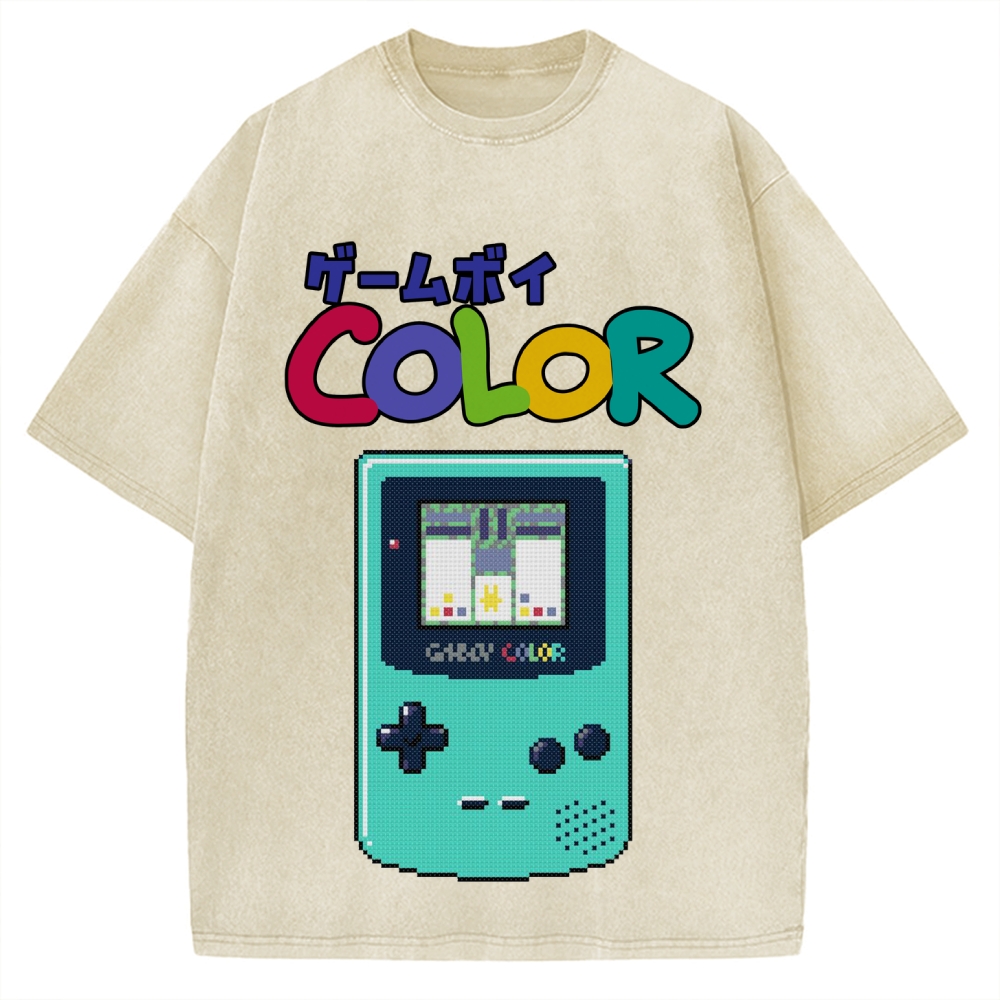 Tokyo-Assassin Retro Entertainment System Color Game Vintage Washed T-shirt