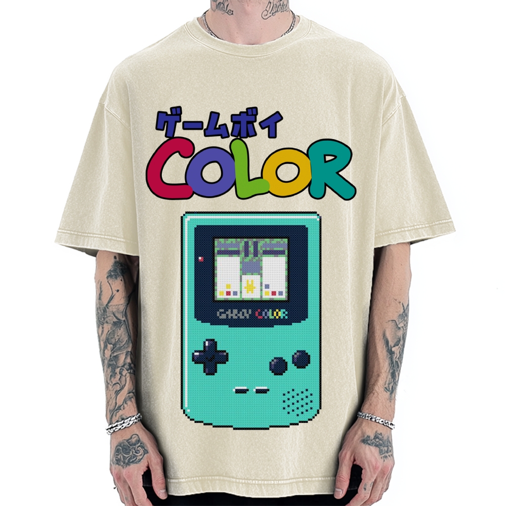 Tokyo-Assassin Retro Entertainment System Color Game Vintage Washed T-shirt