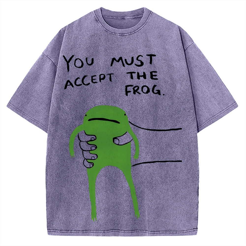 You Must Accept The Frog Give You Frog Vintage Washed T-shirt