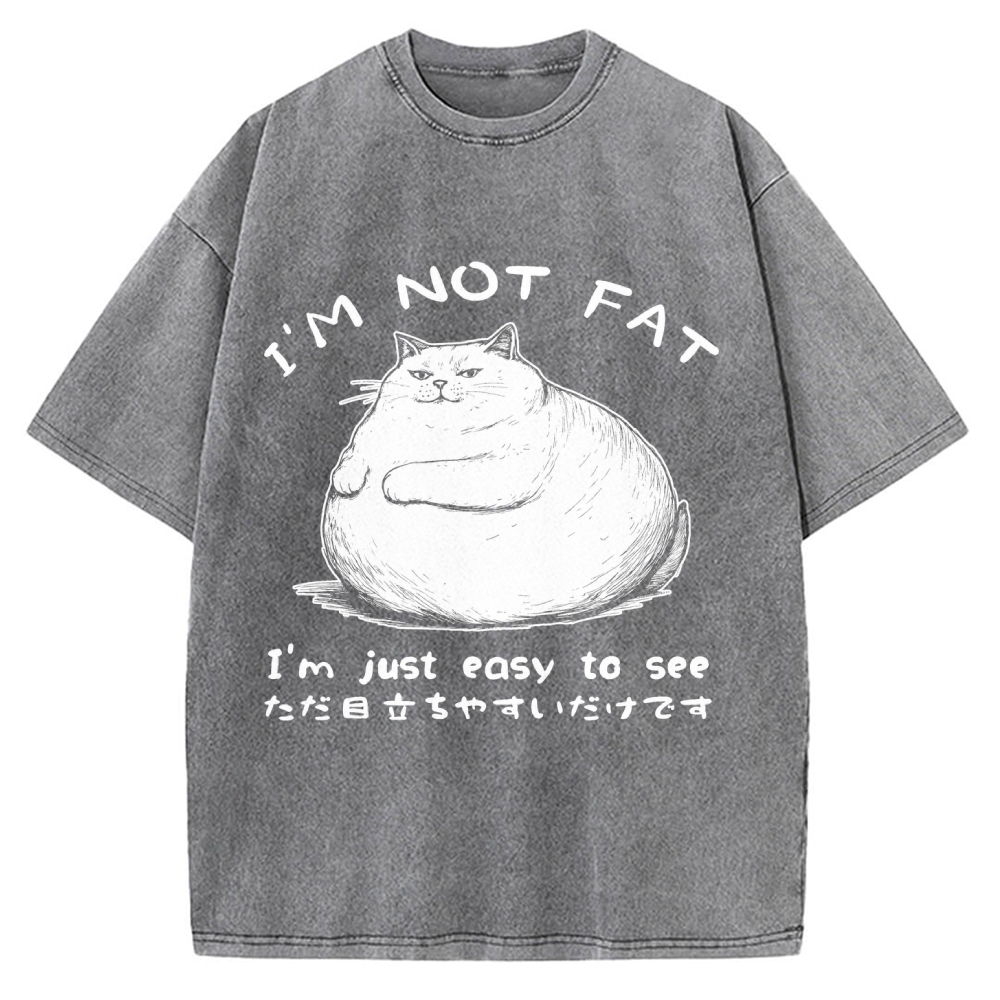 Funny Cat Fat Just Easy To See Vintage Washed T-shirt