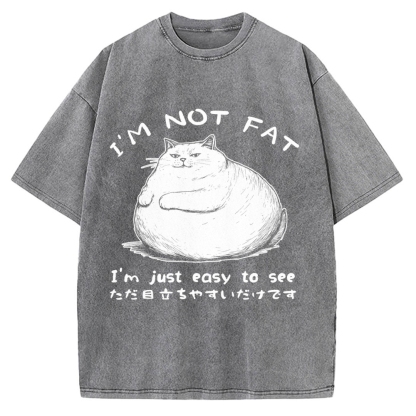 Funny Cat Fat Just Easy To See Vintage Washed T-shirt