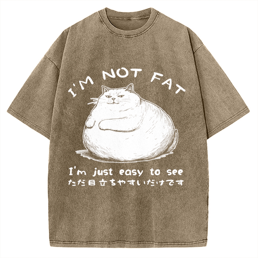 Funny Cat Fat Just Easy To See Vintage Washed T-shirt