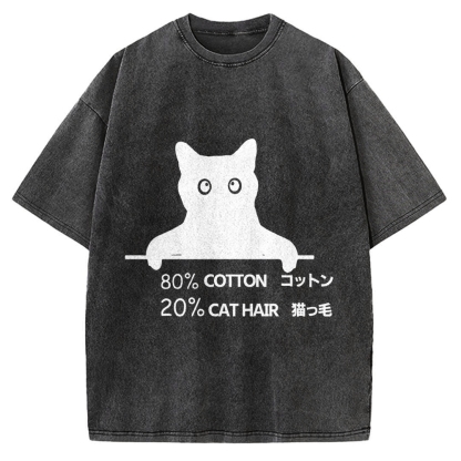 80% Cotton 20% Cat Hair Vintage Washed T-shirt
