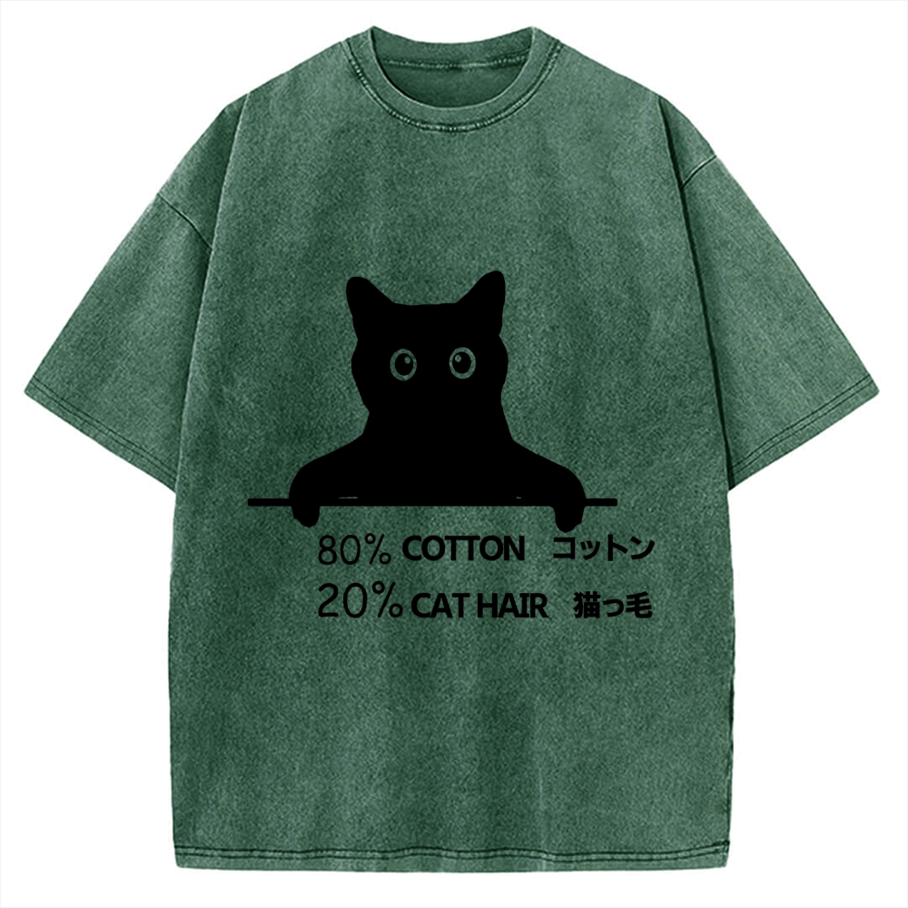 80% Cotton 20% Cat Hair Vintage Washed T-shirt