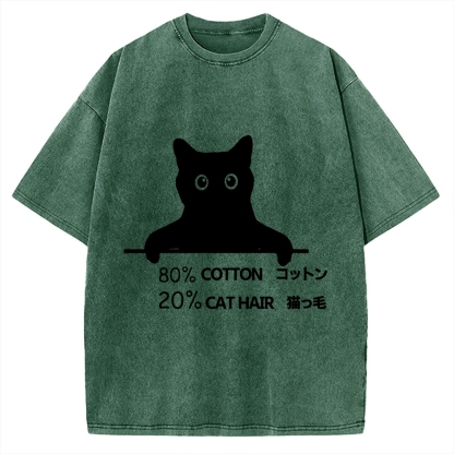 80% Cotton 20% Cat Hair Vintage Washed T-shirt