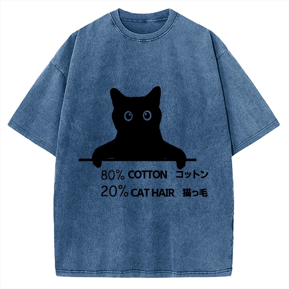 80% Cotton 20% Cat Hair Vintage Washed T-shirt