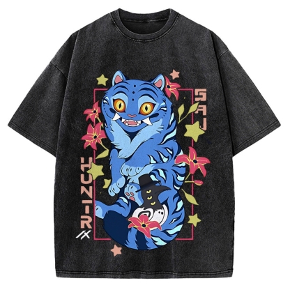 Derpy Tiger Demon Hunters Vintage Washed T-shirt