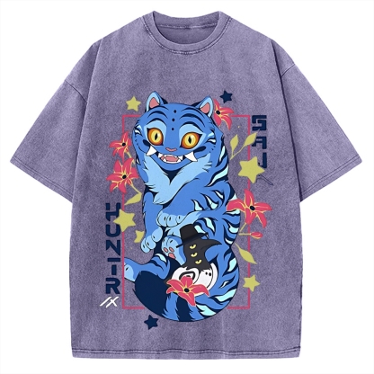 Derpy Tiger Demon Hunters Vintage Washed T-shirt