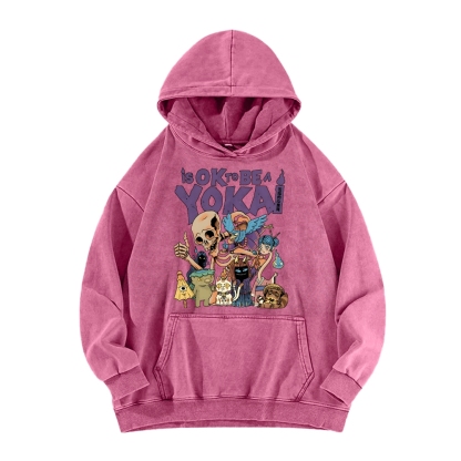 Tokyo-Assassin OK Yokai Japanese Ghost Vintage Washed Hoodie