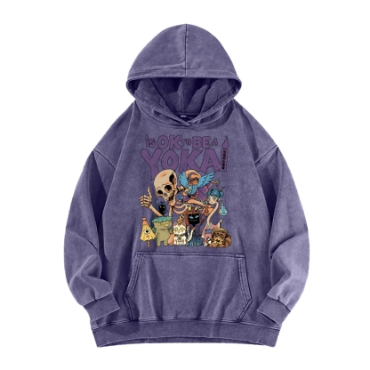 Tokyo-Assassin OK Yokai Japanese Ghost Vintage Washed Hoodie