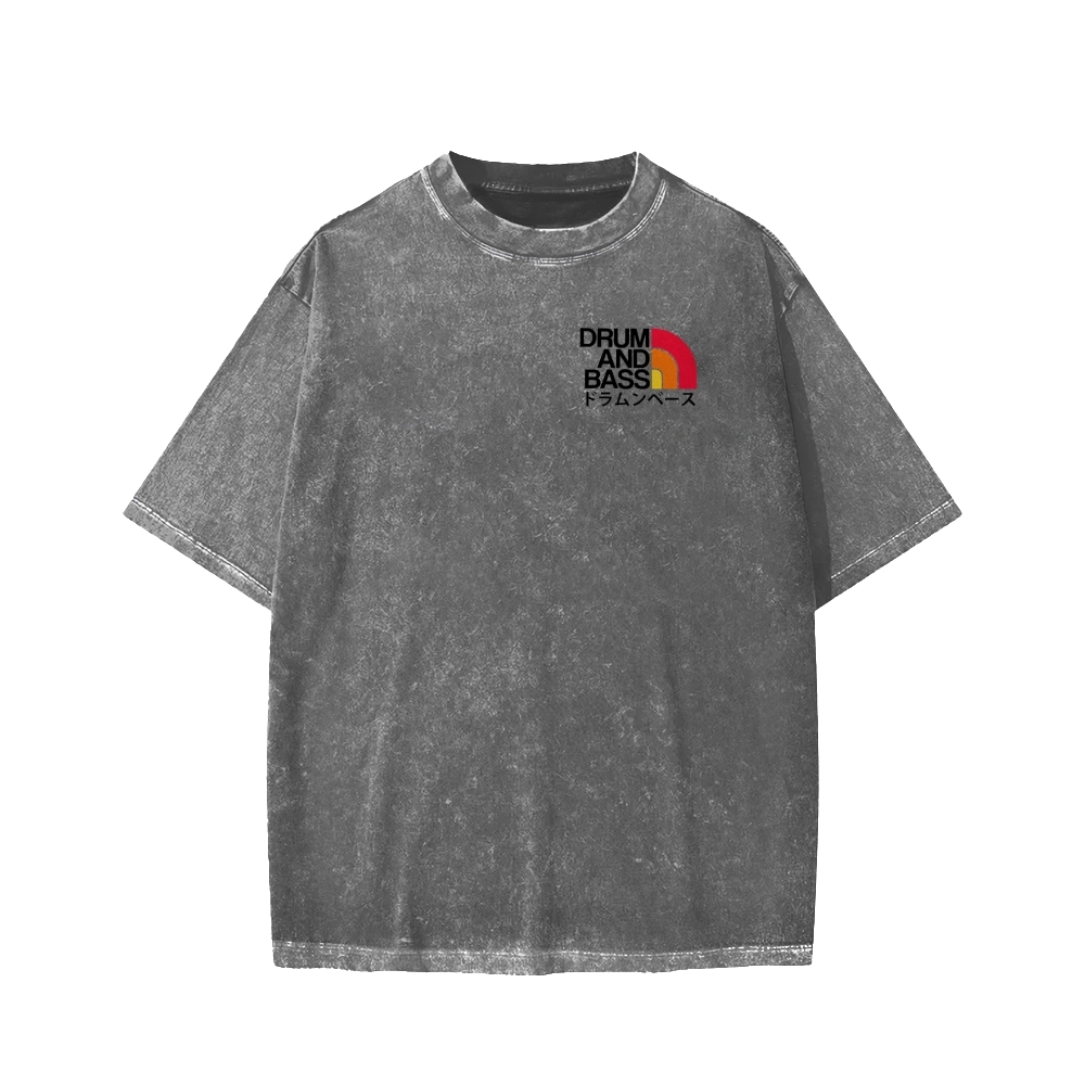 Tokyo-Assassin Drum And Bass Front And Back Printing Washed T-shirt
