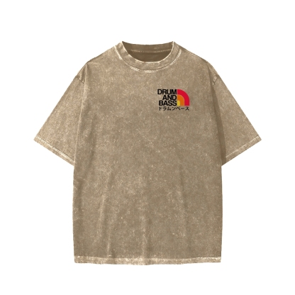 Tokyo-Assassin Drum And Bass Front And Back Printing Washed T-shirt