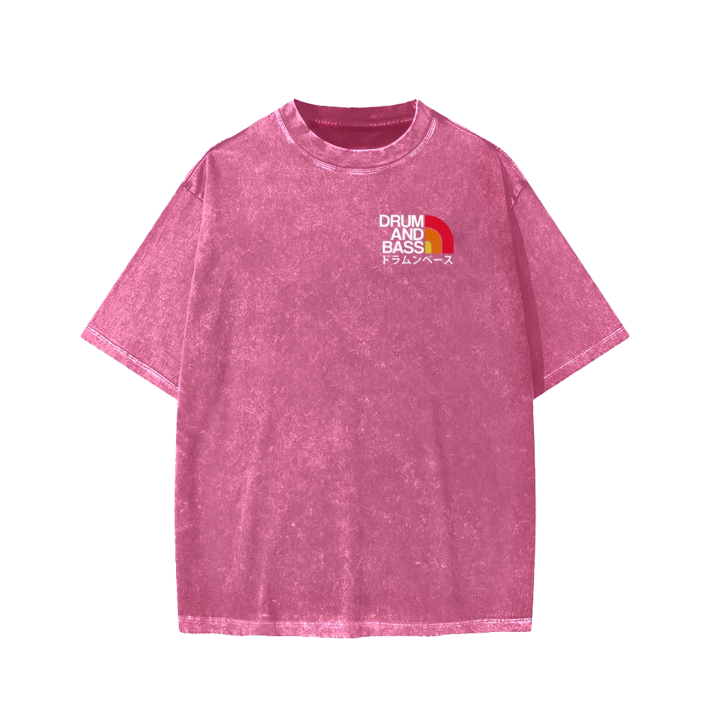 Tokyo-Assassin Drum And Bass Front And Back Printing Washed T-shirt