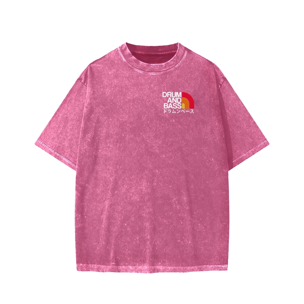 Tokyo-Assassin Drum And Bass Front And Back Printing Washed T-shirt