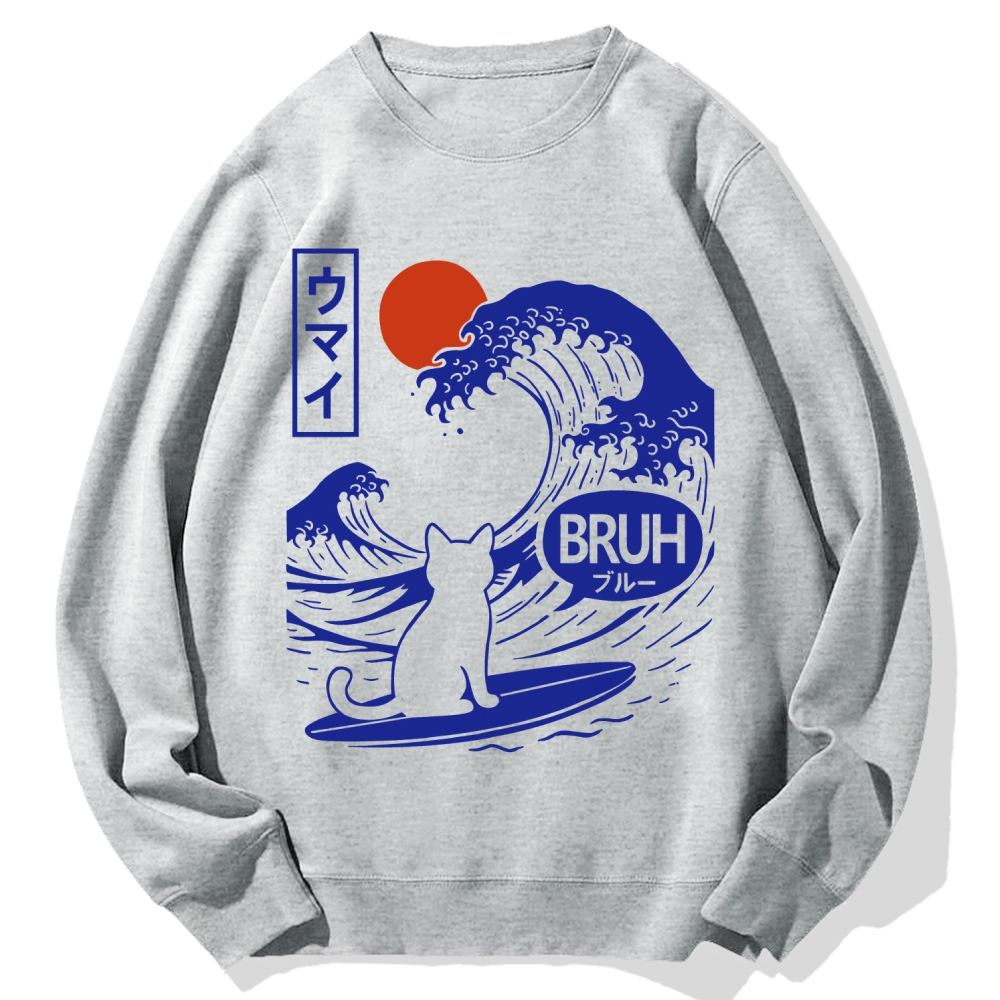 Great Wave Cat Cotton Sweatshirt