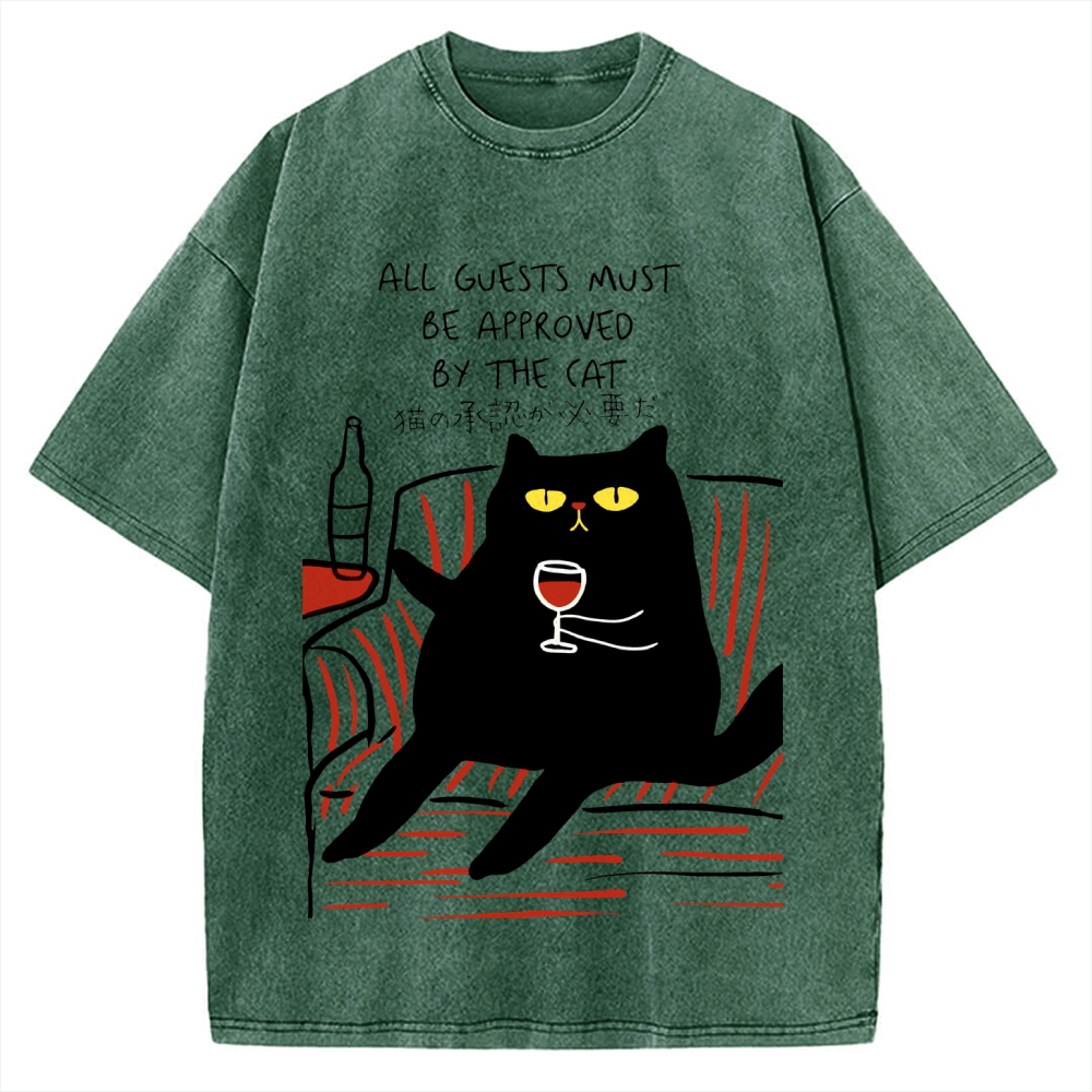 All Guests Must Be Approved By The Cat Vintage Washed T-shirt