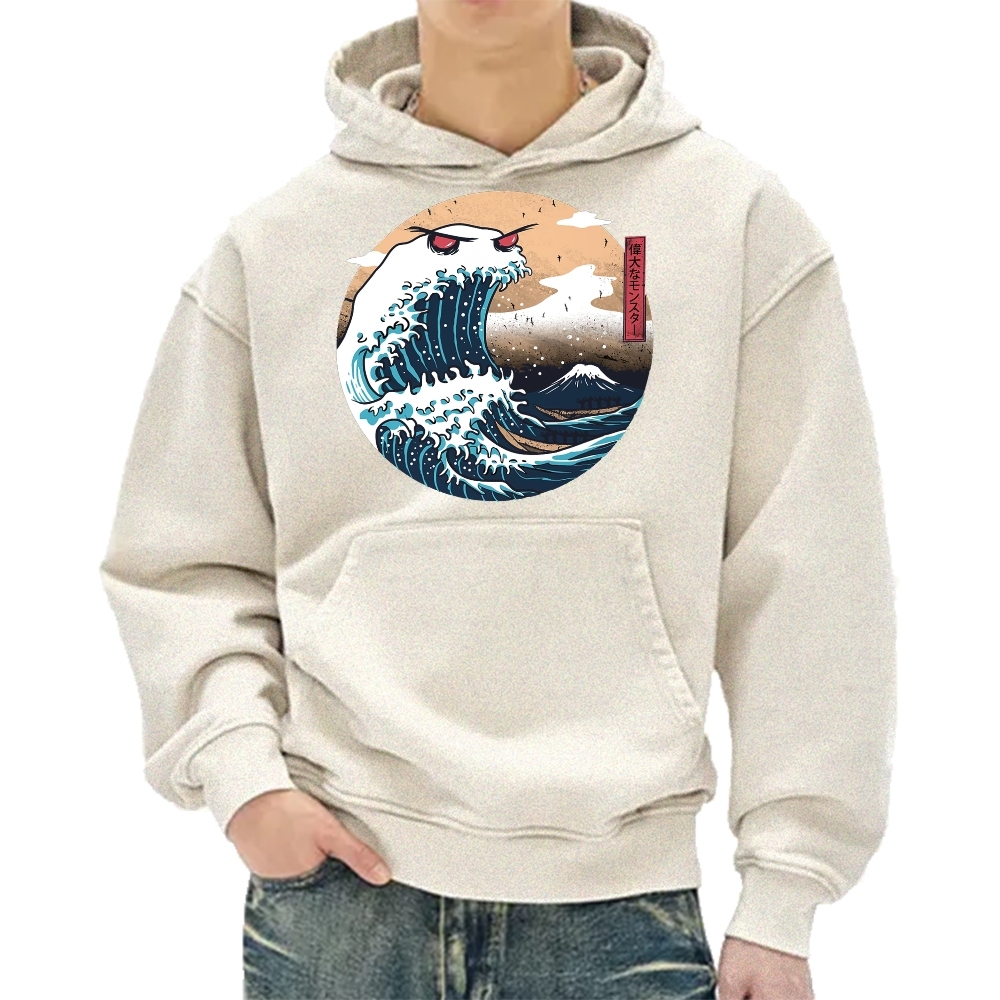 Demon Wave Ukiyo-E Vintage Washed Hoodie