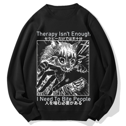 Become Ungovernable Cat Biting Arm Cotton Sweatshirt