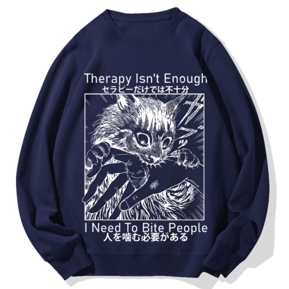 Become Ungovernable Cat Biting Arm Cotton Sweatshirt