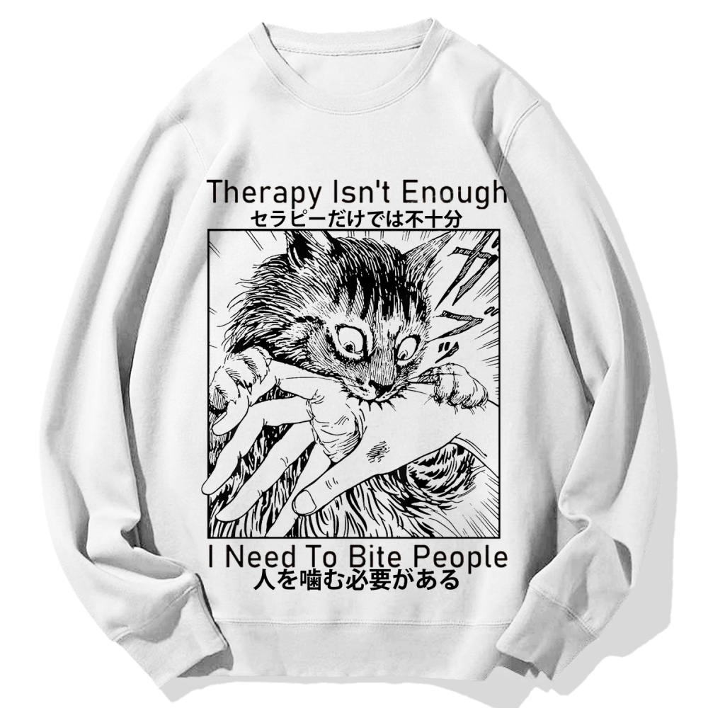 Become Ungovernable Cat Biting Arm Cotton Sweatshirt