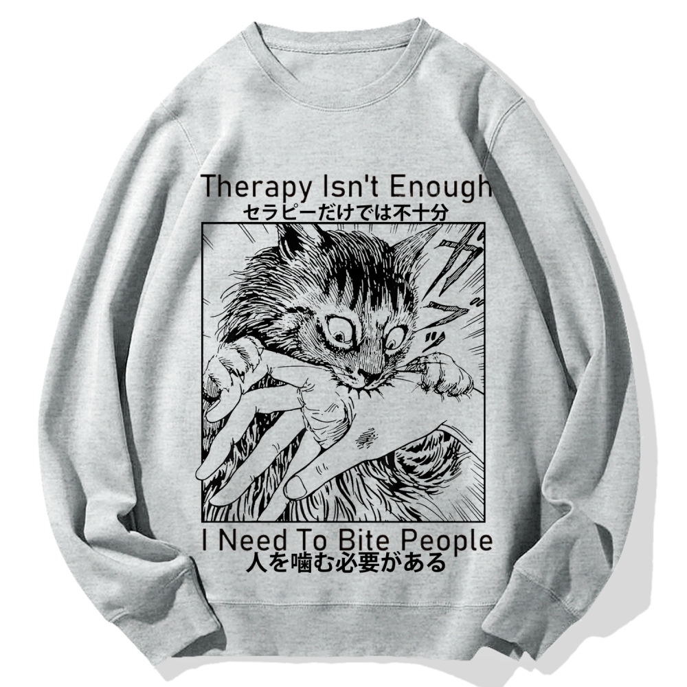 Become Ungovernable Cat Biting Arm Cotton Sweatshirt