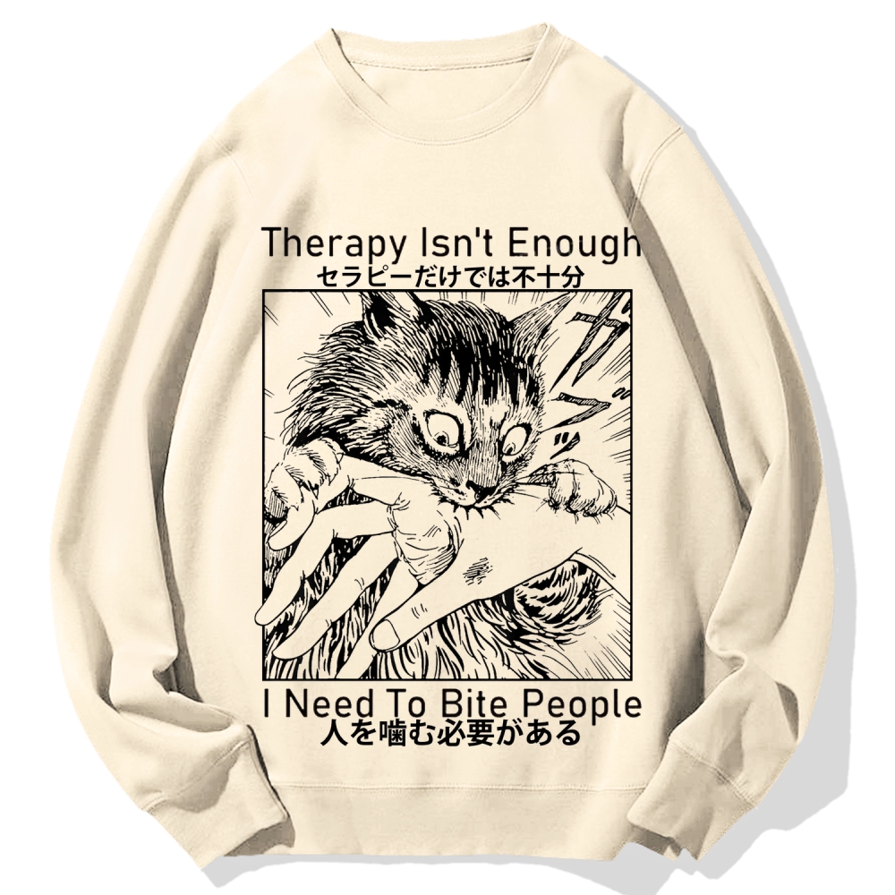 Become Ungovernable Cat Biting Arm Cotton Sweatshirt