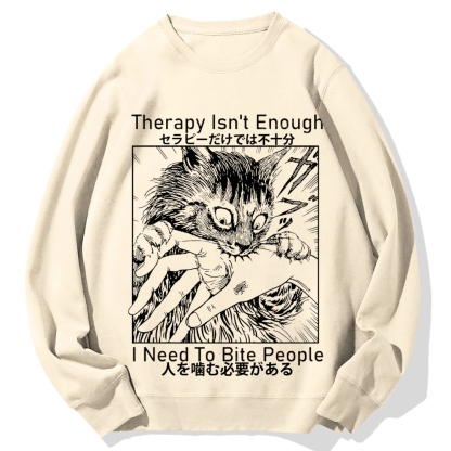 Become Ungovernable Cat Biting Arm Cotton Sweatshirt