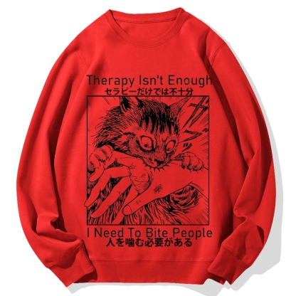Become Ungovernable Cat Biting Arm Cotton Sweatshirt