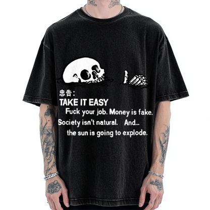 Skeleton Ridicule Vintage Washed T-shirt