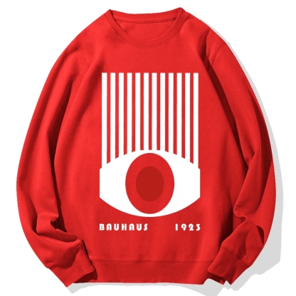 Bauhaus Red Black Eyes Cotton Sweatshirt
