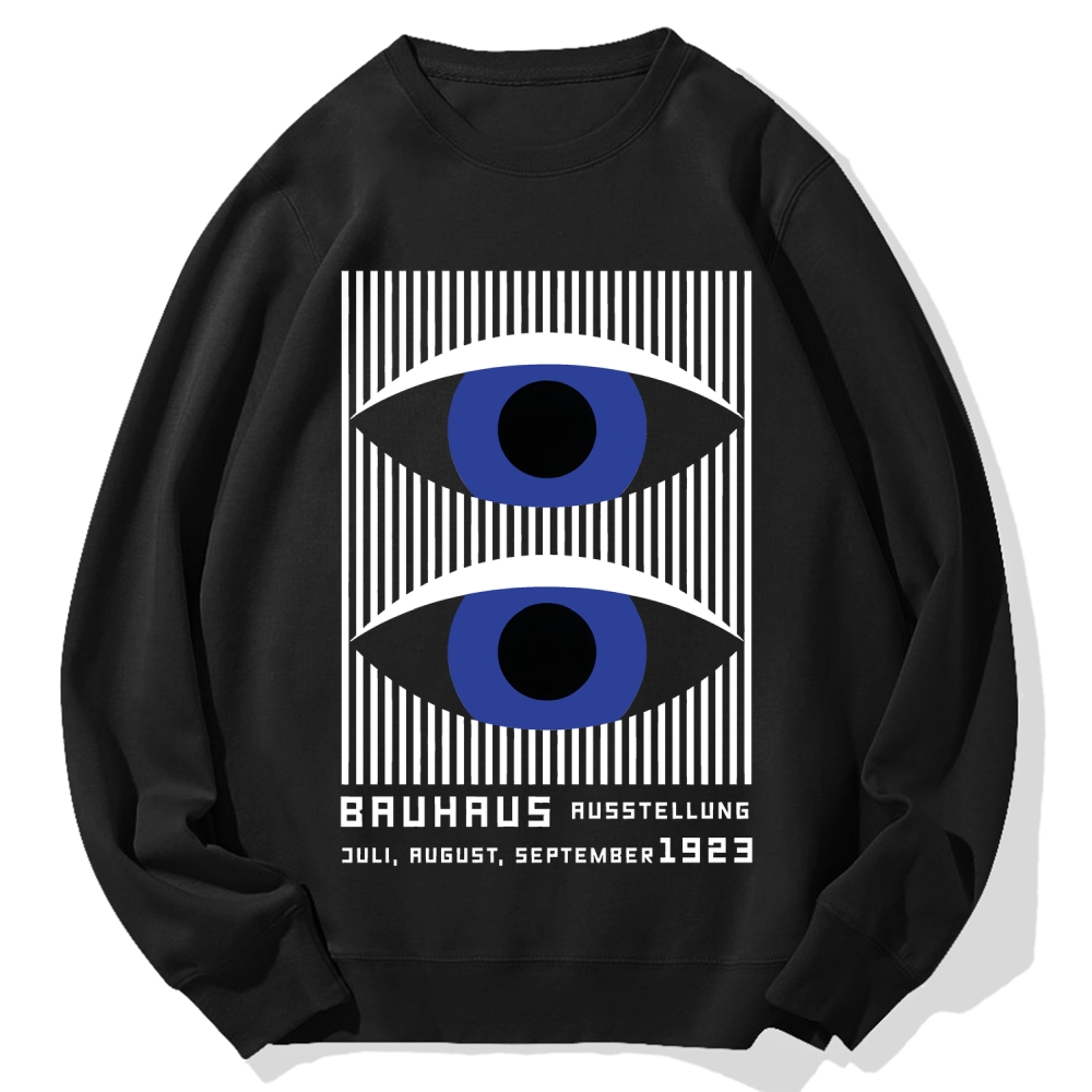 Artistic Geometric Stripes Circles Printed Cotton Sweatshirt