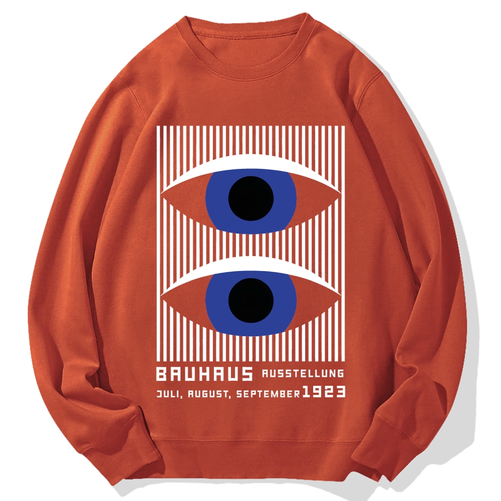 Artistic Geometric Stripes Circles Printed Cotton Sweatshirt