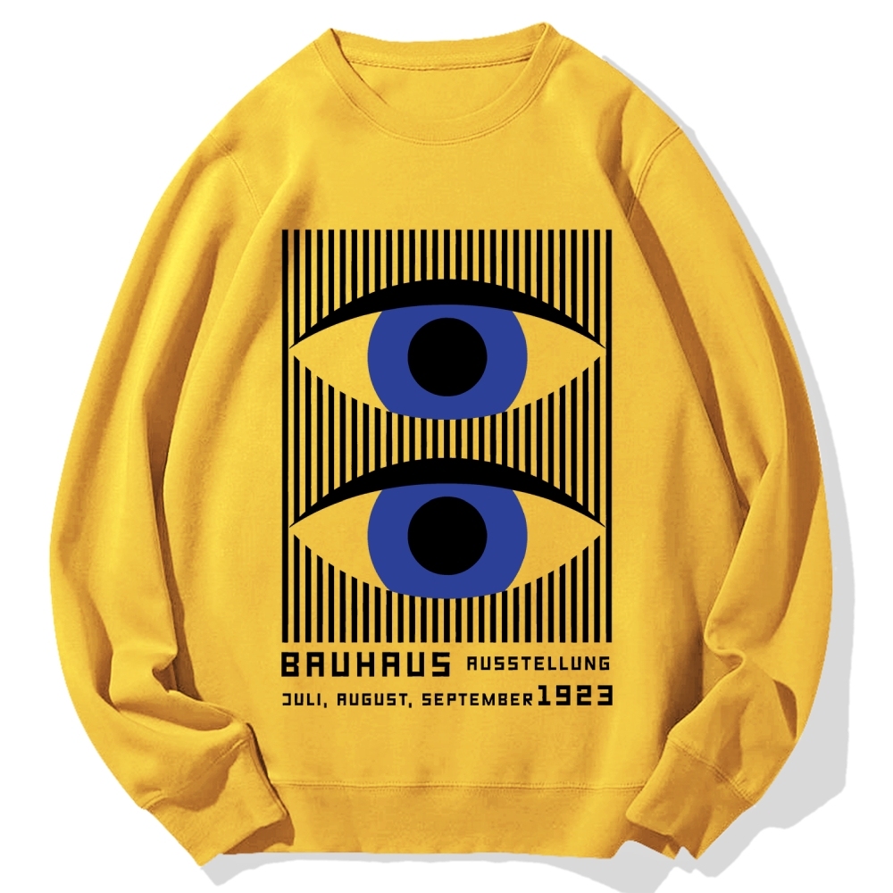 Artistic Geometric Stripes Circles Printed Cotton Sweatshirt