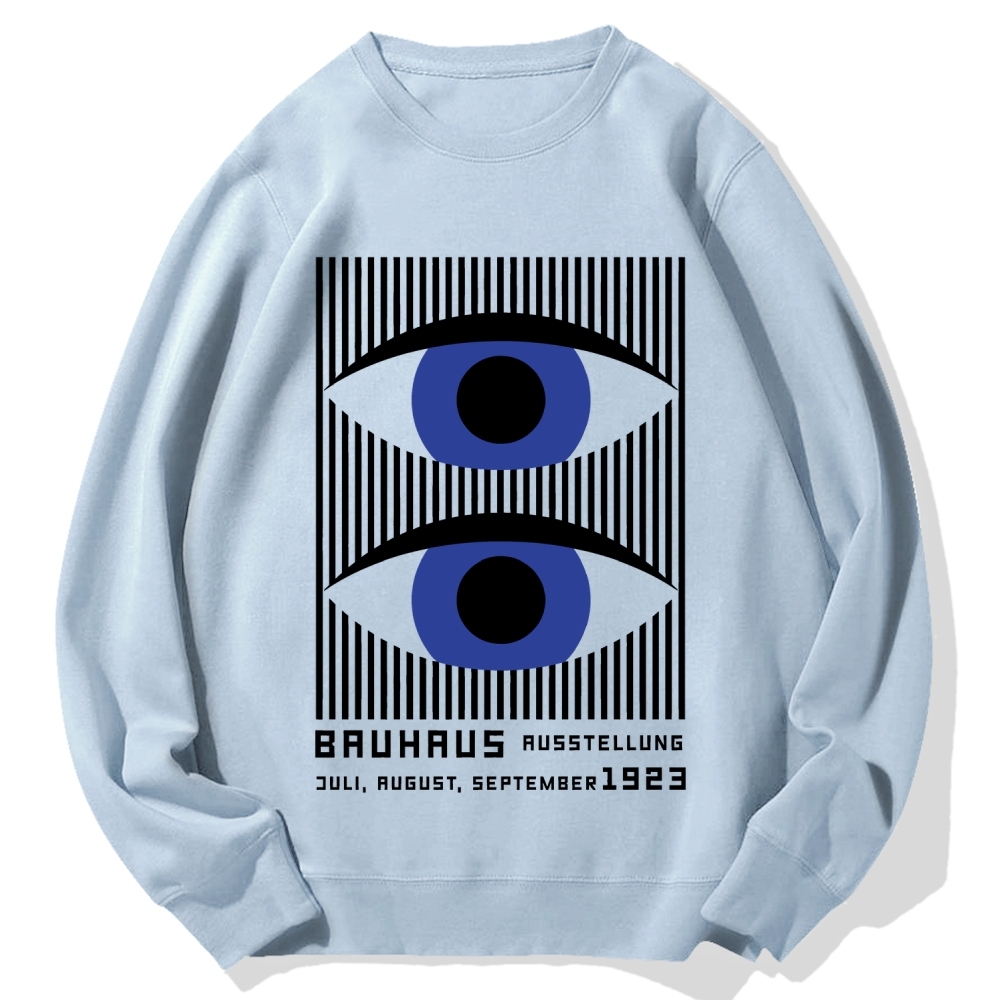 Artistic Geometric Stripes Circles Printed Cotton Sweatshirt