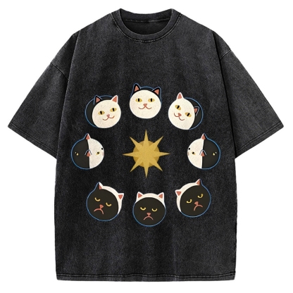 Van Gogh Cat Vintage Washed T-shirt
