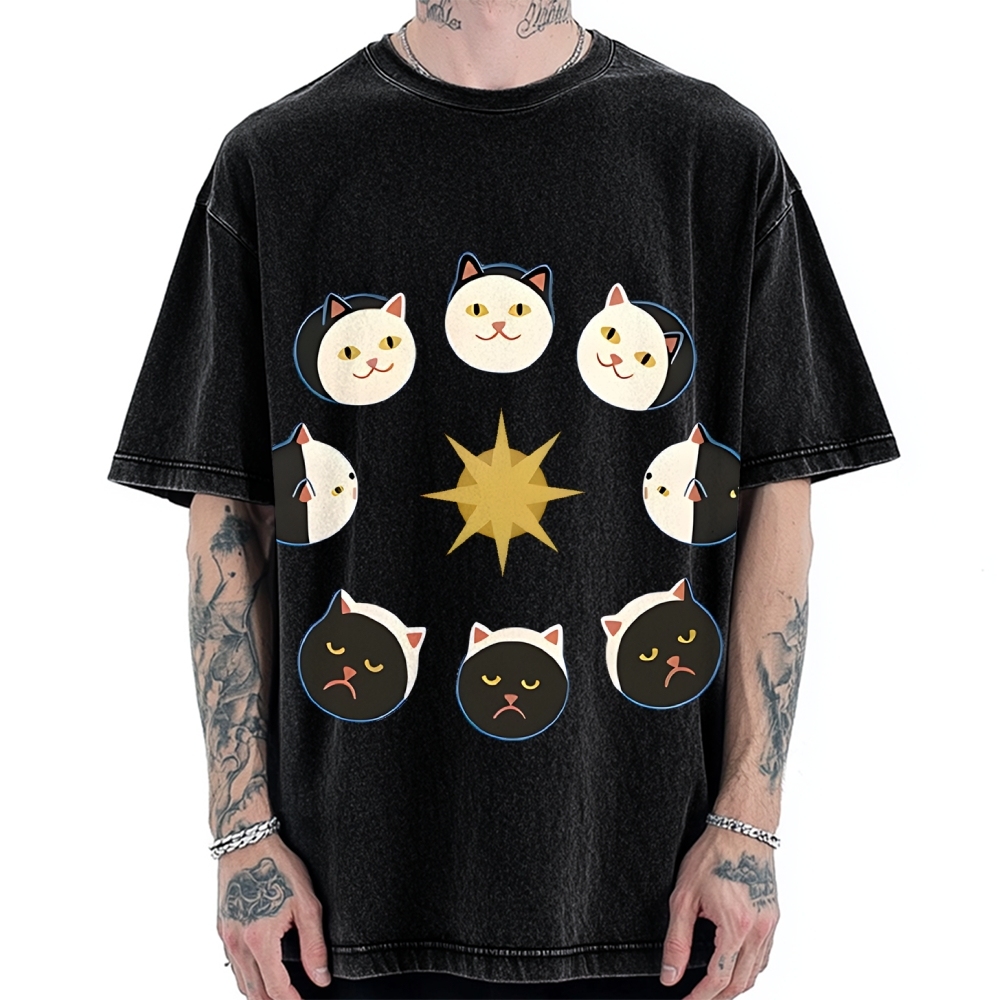 Van Gogh Cat Vintage Washed T-shirt