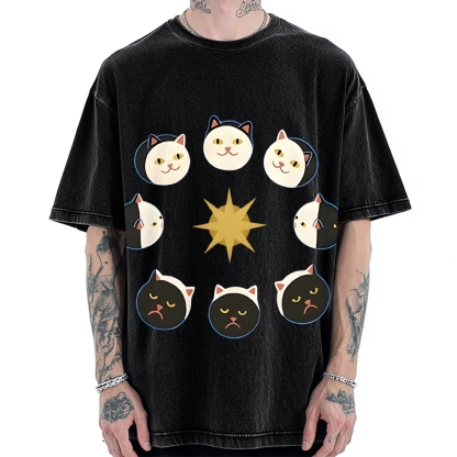 Van Gogh Cat Vintage Washed T-shirt