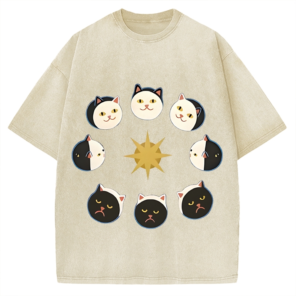 Van Gogh Cat Vintage Washed T-shirt