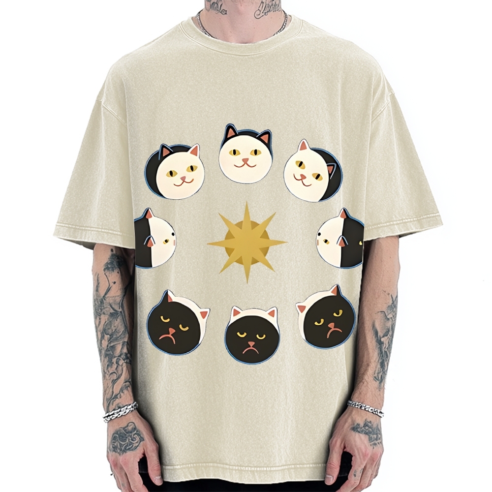 Van Gogh Cat Vintage Washed T-shirt