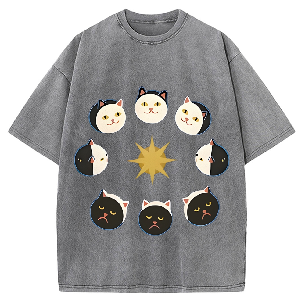 Van Gogh Cat Vintage Washed T-shirt