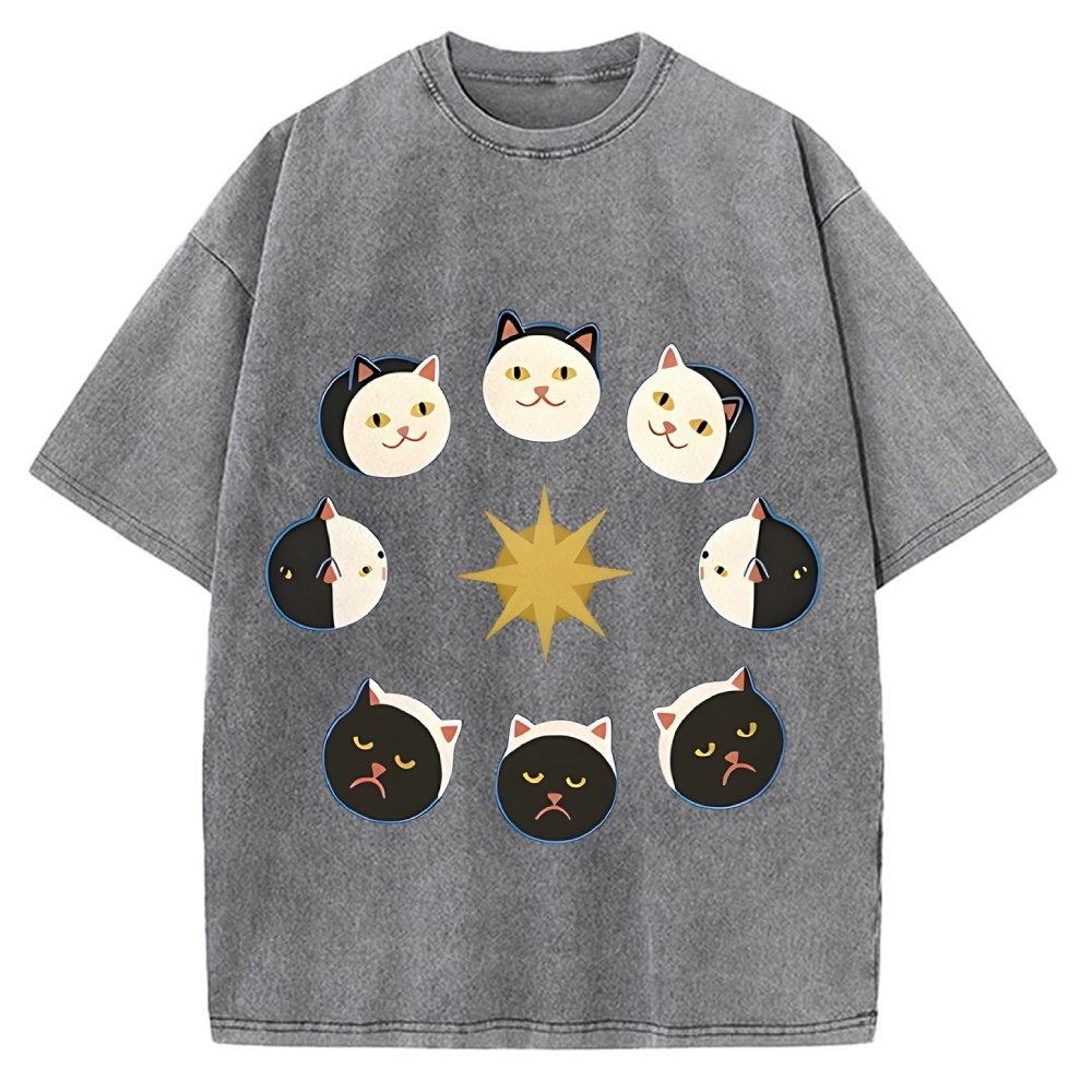 Van Gogh Cat Vintage Washed T-shirt