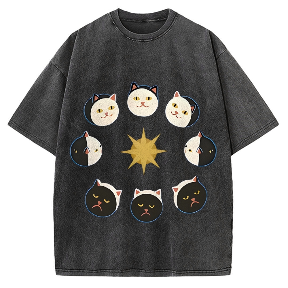 Van Gogh Cat Vintage Washed T-shirt