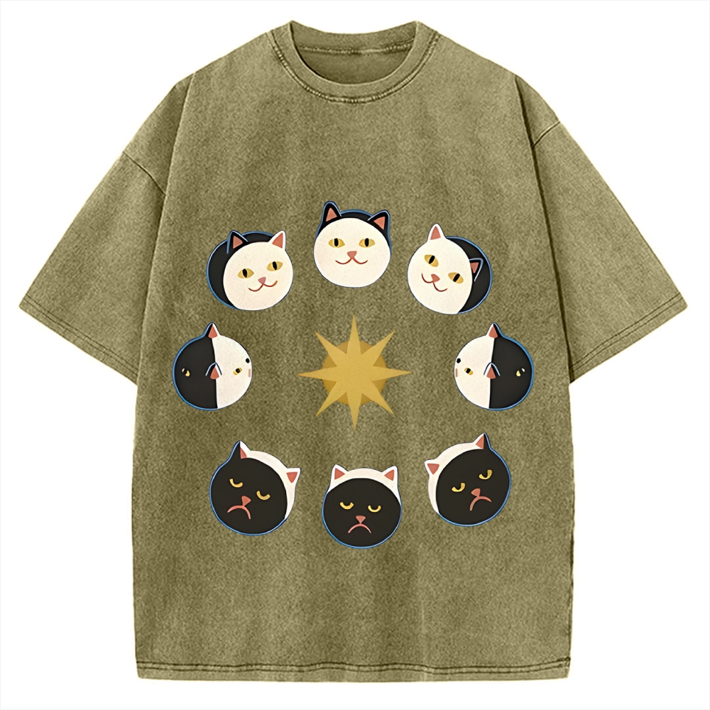 Van Gogh Cat Vintage Washed T-shirt