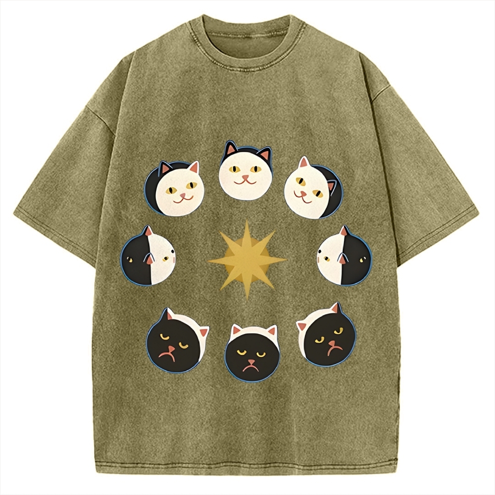 Van Gogh Cat Vintage Washed T-shirt