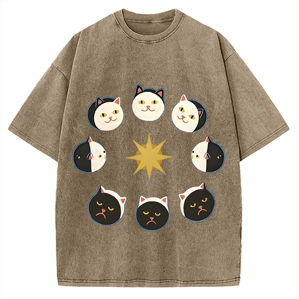 Van Gogh Cat Vintage Washed T-shirt
