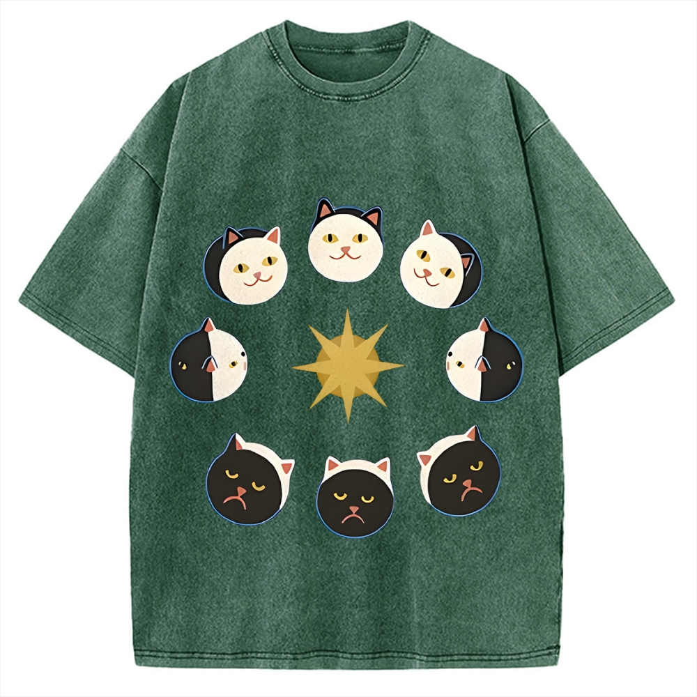 Van Gogh Cat Vintage Washed T-shirt