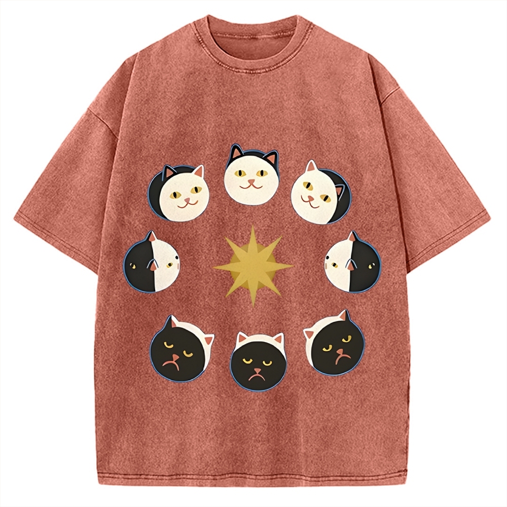 Van Gogh Cat Vintage Washed T-shirt